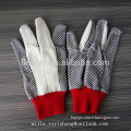 Wholesale garden line 74g pvc dotted canvas gardening gloves
